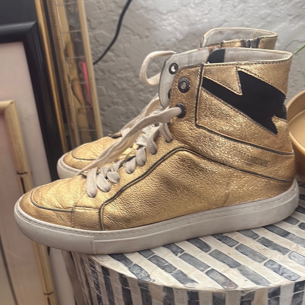Zadig & Voltaire Gold High Flash Sneakers‎ size 39 - Picture 16 of 16